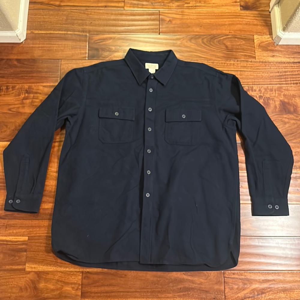 Men’s LL Bean Flannel/Chamois Shirt - Blue XXL